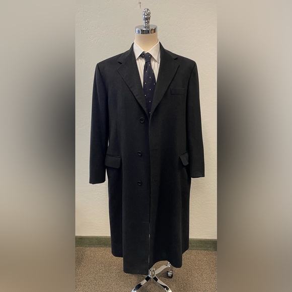 BARNEYS NEW YORK Substantial Weight Pure Cashmere Stanbury Overcoat Size 44 L - Picture 1 of 10